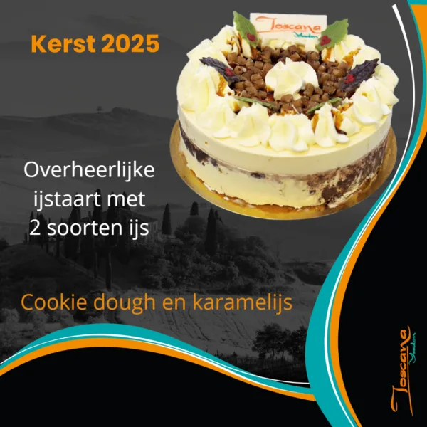 Cookie dough en karamel-ijstaart voor kerst!