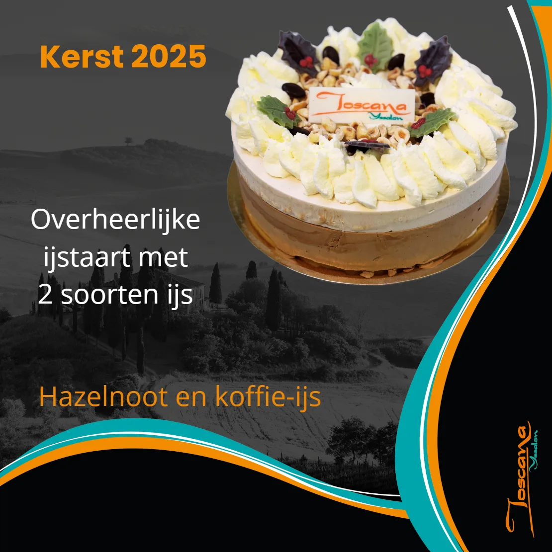 Hazelnoot en koffie-ijstaart voor kerst!