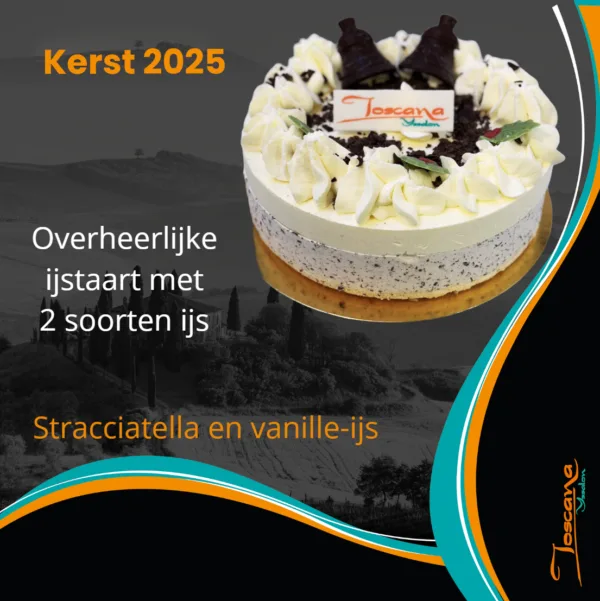 Vanille en stracciatella-ijstaart voor kerst!